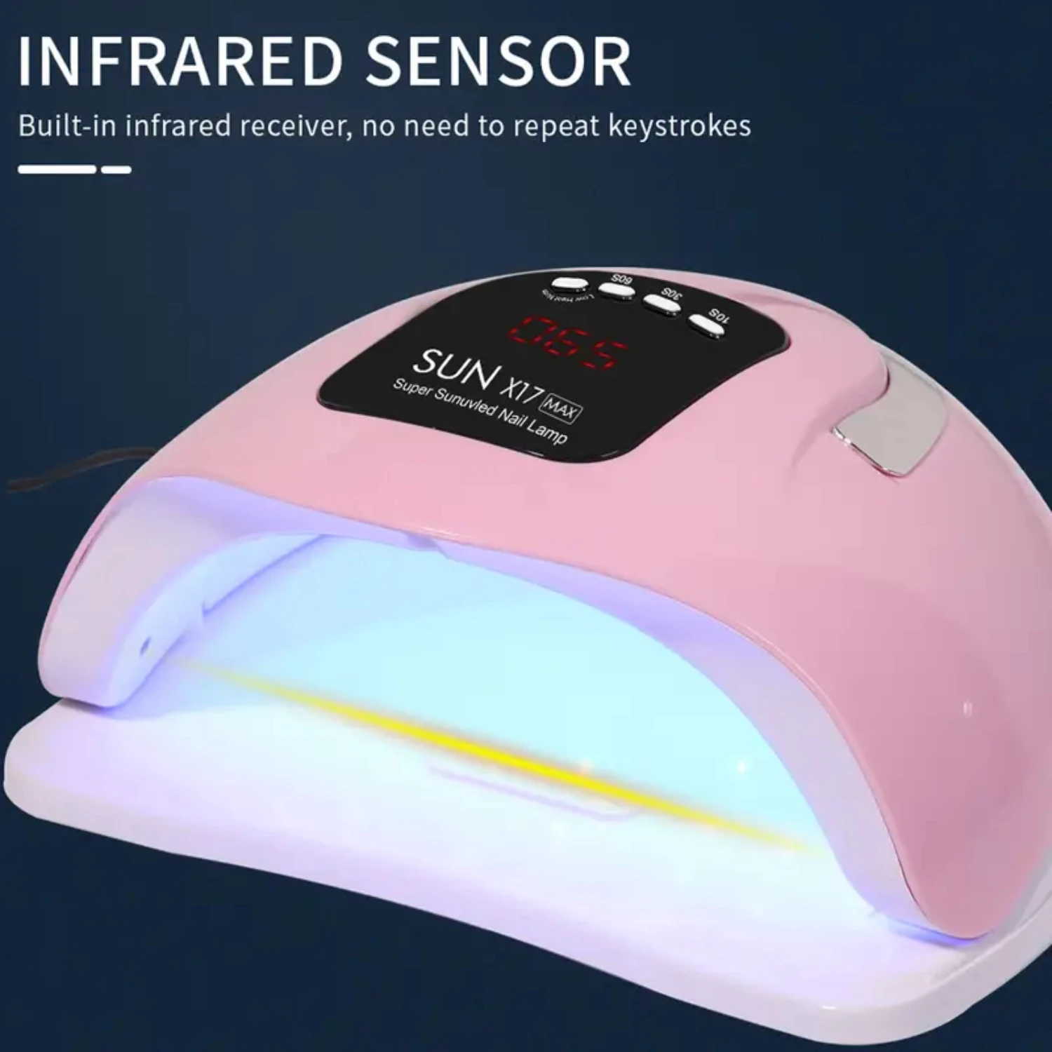 Krachtige SUN X17 MAX nagelinductie fototherapielamp, 180 W voor snelle en effectieve behandeling in salons en spa's met beroep