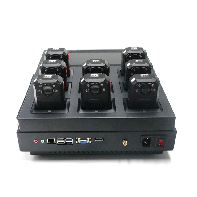 Docking Station 8 Ports With Screen And Accessories Use With Computer Multi-management For Body Worn Camera Built-in GPS Player