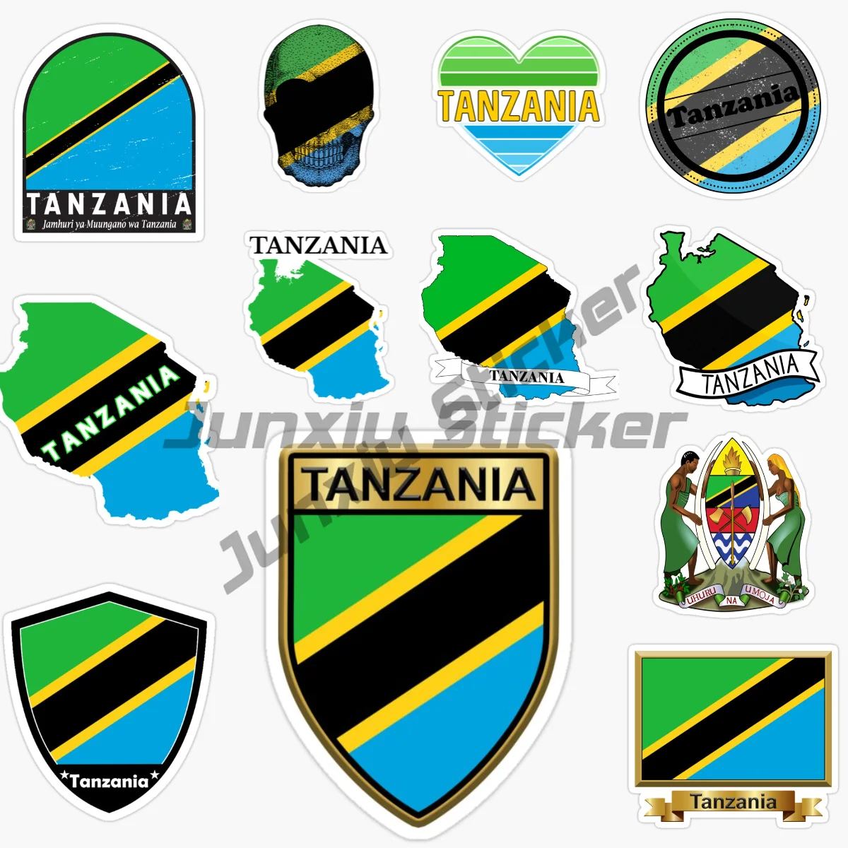 

TANZANIA ZANZIBAR Flag National Emblem Vinyl Self-adhesive Car Sticker Landscape Travel Car Accessories Decoration Decal