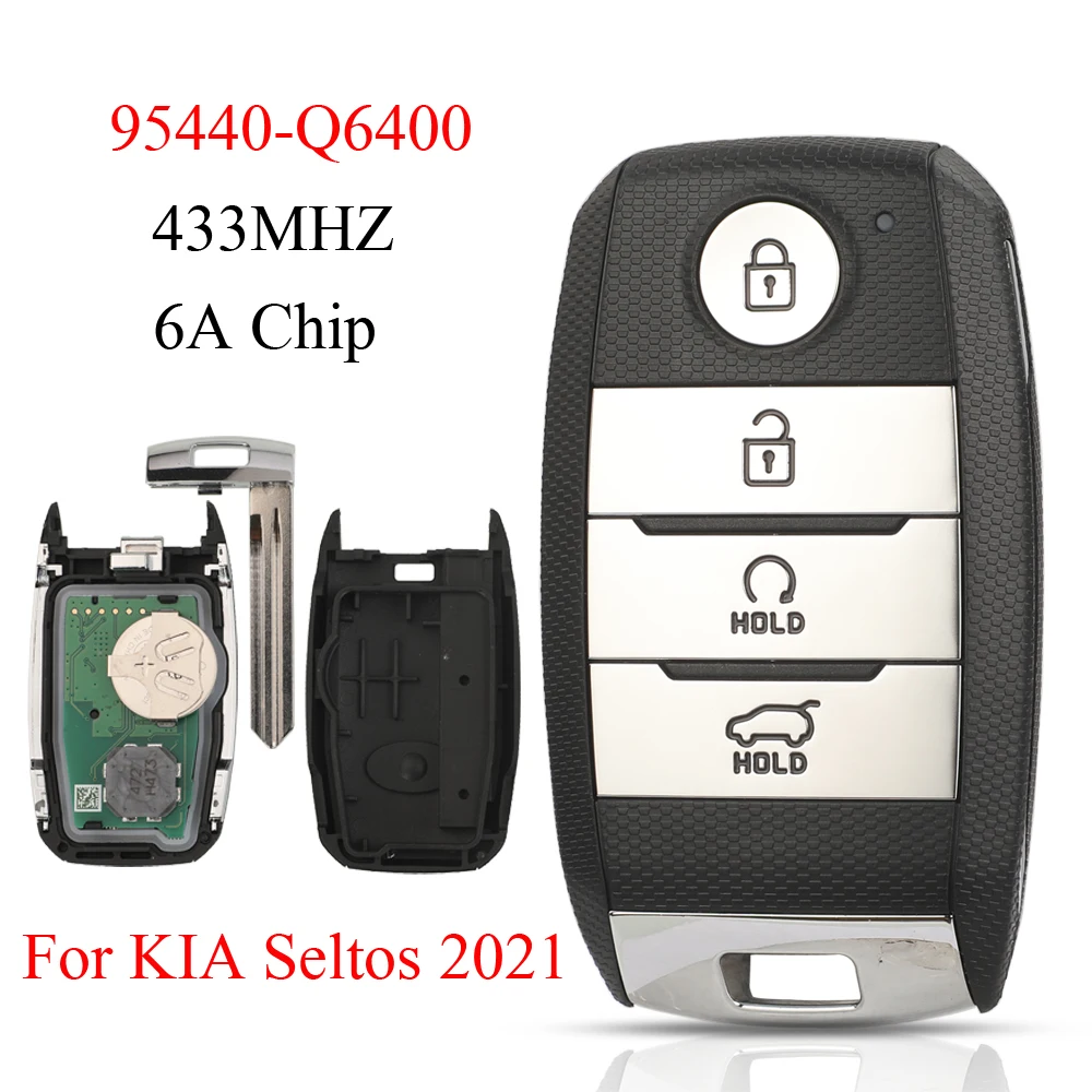 

jingyuqin Remote 433MHz 6A Chip Uncut HY22 Blade P/N: 95440-Q6400 Smart Key Remote Control Fob For KIA Seltos 2021