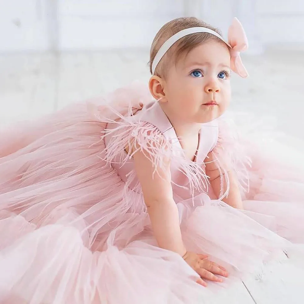 Abiti da ragazza in Tulle glitterato di lusso per la festa di nozze abito natalizio per bambini Costume da principessa vestito da prima comunione