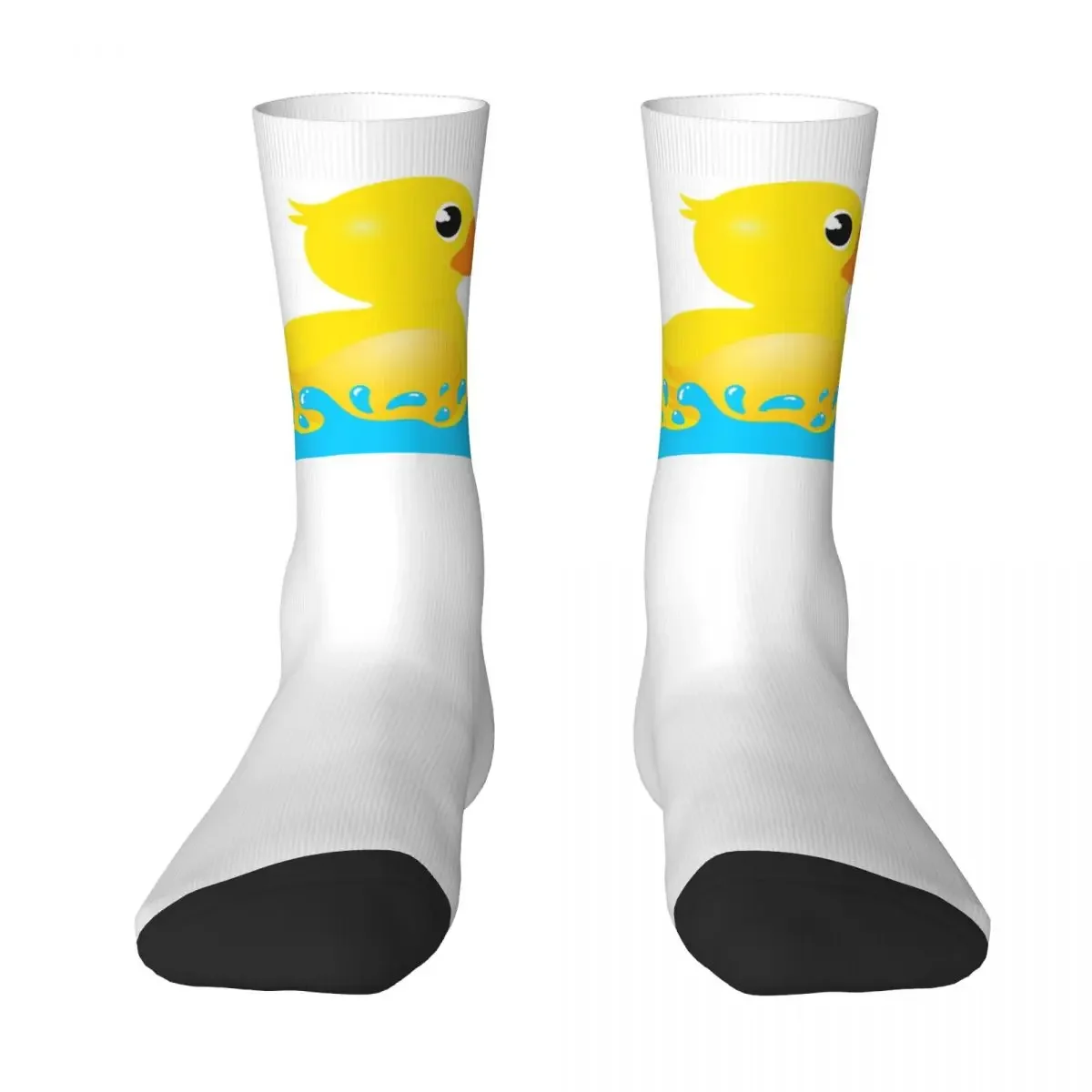 

Yellow Rubber Duck & Splash Socks Harajuku Quality Stockings All Season Long Socks Accessories for Man's Woman Birthday Present