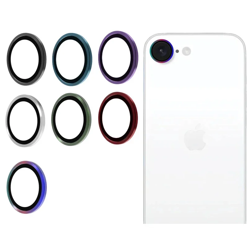 iPhone 17Air 16E 2025用合金製カメラプロテクター、メタルリングレンズ強化ガラス製背面レンズカバー保護キャップ