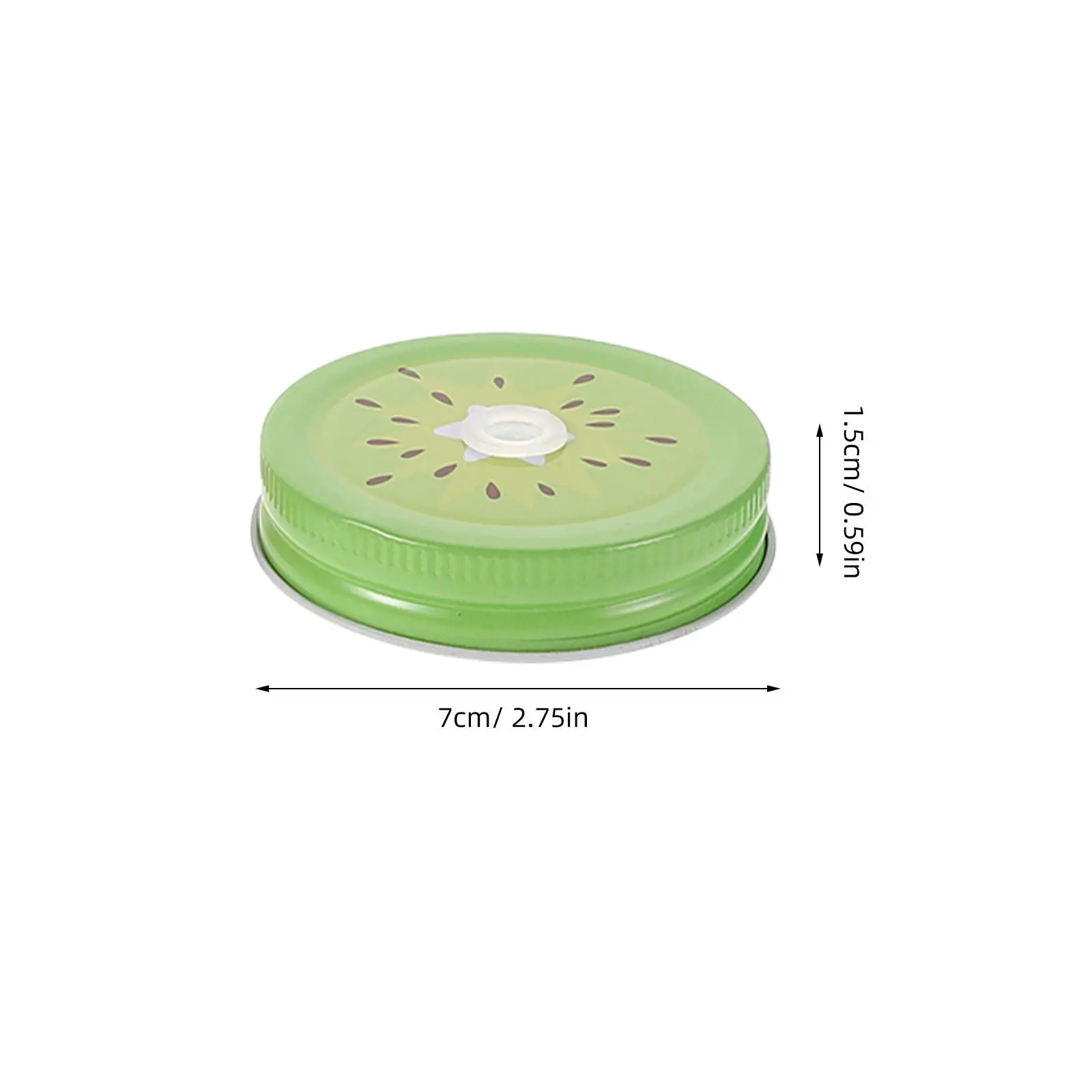 Decorative Fruit Print Reusable Jar Lids Tinplate Material with Straw Opening for Regular Mouth Glass Jars Leak Proof Drinking