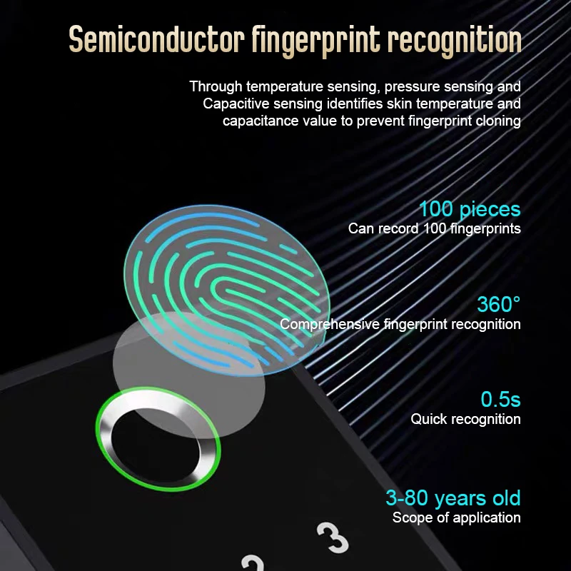 في الهواء الطلق مزدوج الأمن الجبهة مقاوم للماء بصمة البيومترية الرقمية الذكية Ttlock لوحة المفاتيح قفل حافة الباب الخشبي عن بعد