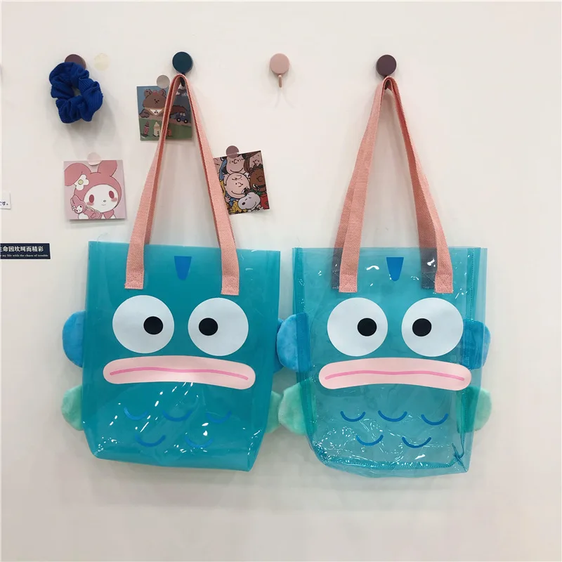 1Pcs/Lot Transparent/Translucent Cute Cartoon PVC Handbags Shoulder Bags Girls Jelly Handbags Kawaii Tote Bags Can Be Customized