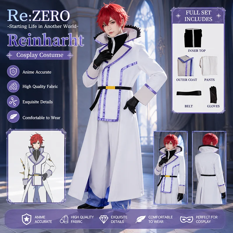 

Re:Life in a different world from zero Reinhard Van Astrea Cosplay Costume Role Play uniforms Comic Con male Cosplay Costumes