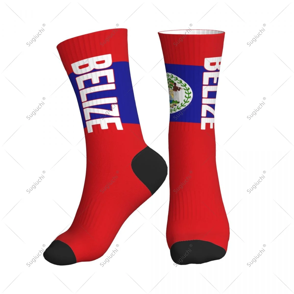 

Полиэстеровые носки до середины икры с 3D принтом флага Белизу для мужчин и женщин, кавайные носки, уличные носки для скейтборда