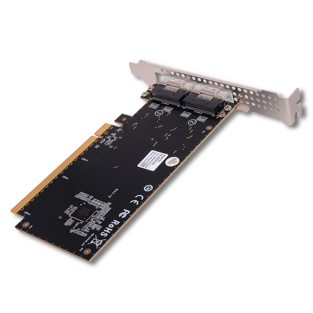 PCIe 4.0 5.0 16x إلى SlimSAS SFF8654 محول اللوحة الأم MCIO سبليت بطاقة عالية السرعة لفتحة واحدة GPU التوسع الخارجي X8/x16