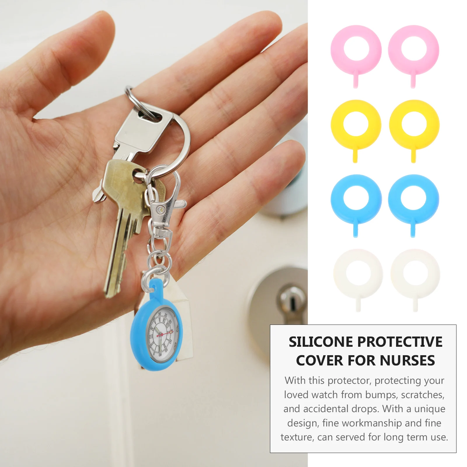 

8pcs Silicone Watch Case Protector Anti Scratch Nurse Watch Cover Gel Protective Shell Accessories