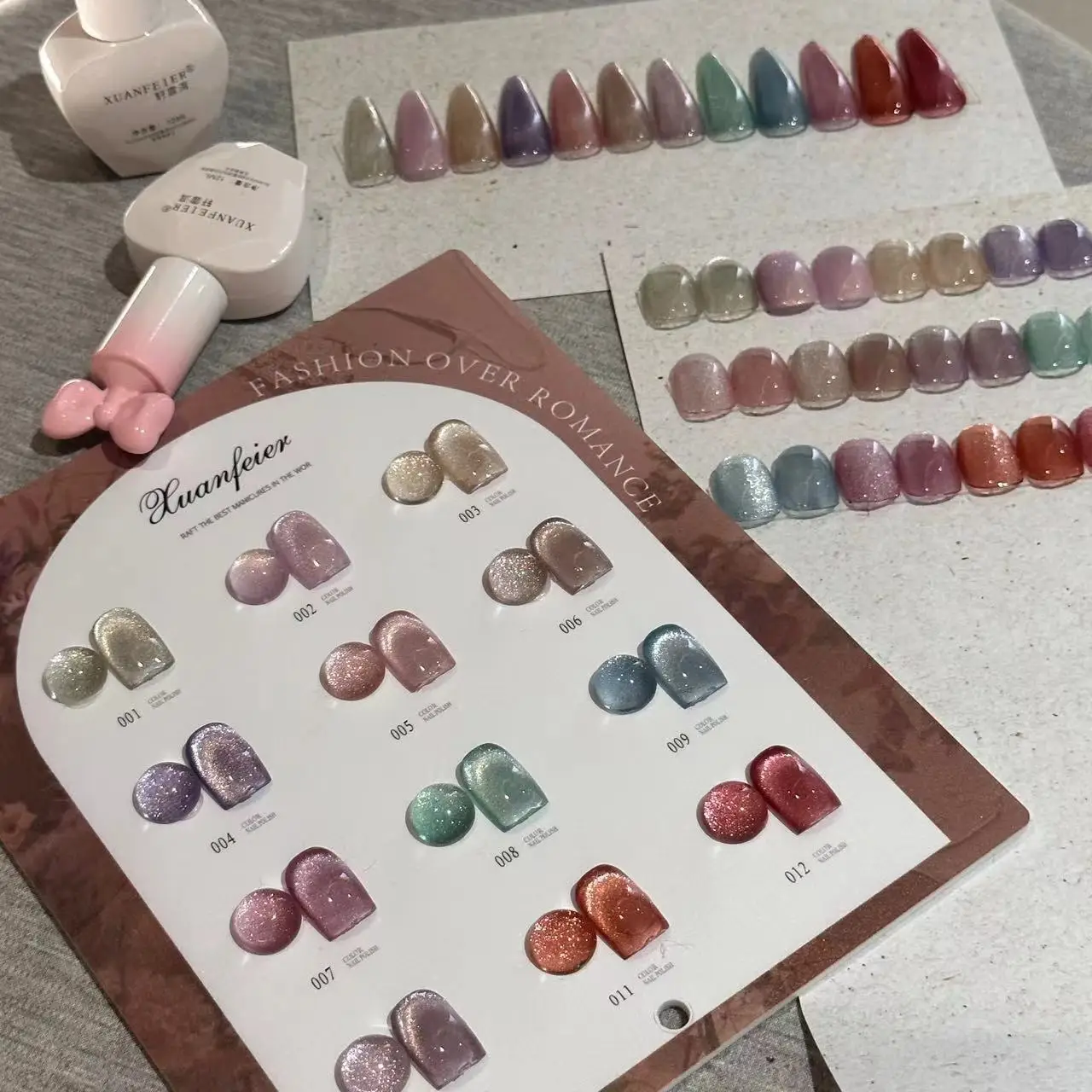 2026  12 Colors Korean Style UV Gel Polish Set OEM Private Label with 40-Day Wear Easily Soak Off Laser Effect