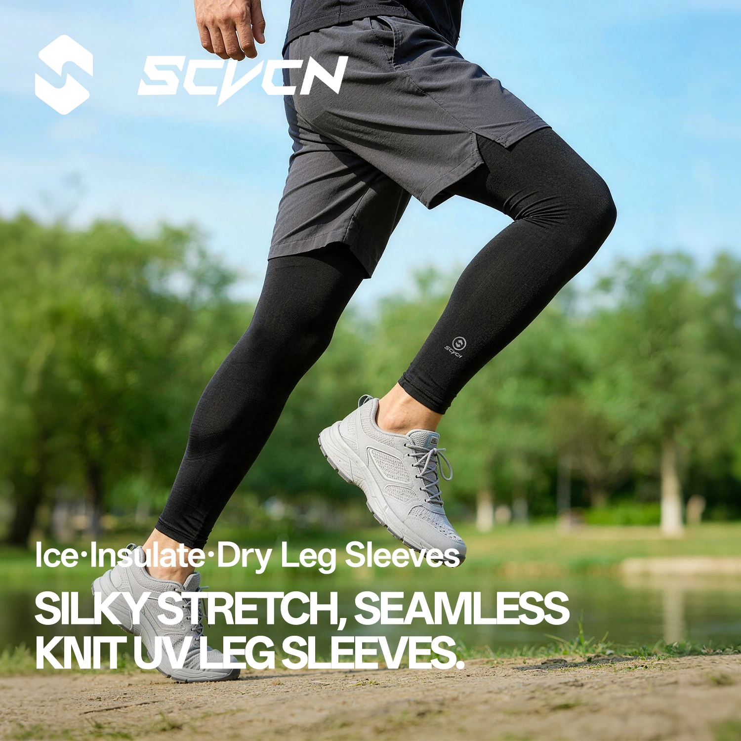 SCVCN Professional UPF50+ Leg Sleeves Cool Touch Sun Protection Breathable Outdoor Sports Leg Covers Running Cycling Basketball view 5