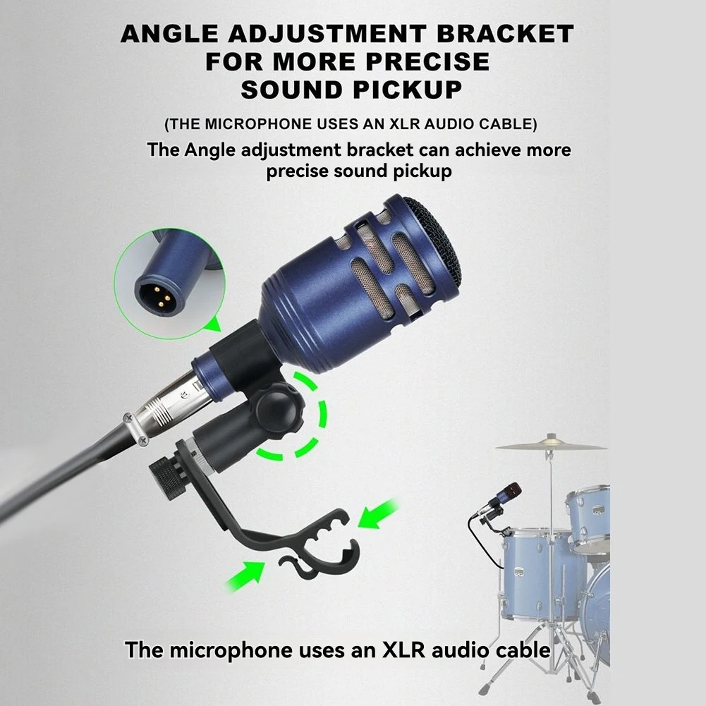 DP7A-XLR 7-Piece Wired Dynamic Drum Microphone Kick Reception Instrument Snare Cymbals Mic Set Instrument Mics A