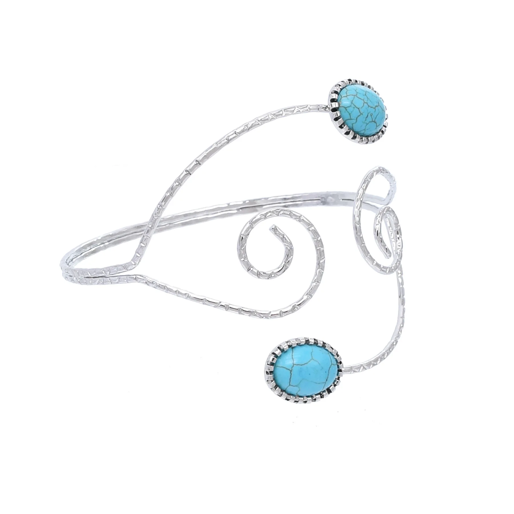 

Gold Plated Alloy Faux Turquoise Gemstone Cuff Bangle Bracelet Open Wide Wire Bracelets Wrist Cuff Wrap Bracelet Adjustable