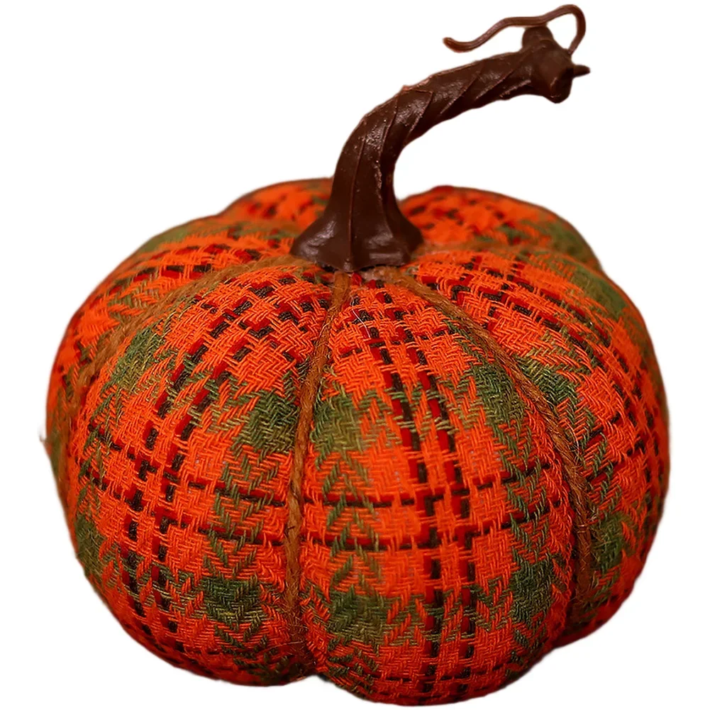 Fabric Pumpkin Decoration for Thanksgiving and Autumn Harvest Parties Cartoon Style Ornament for Tables and Shelves
