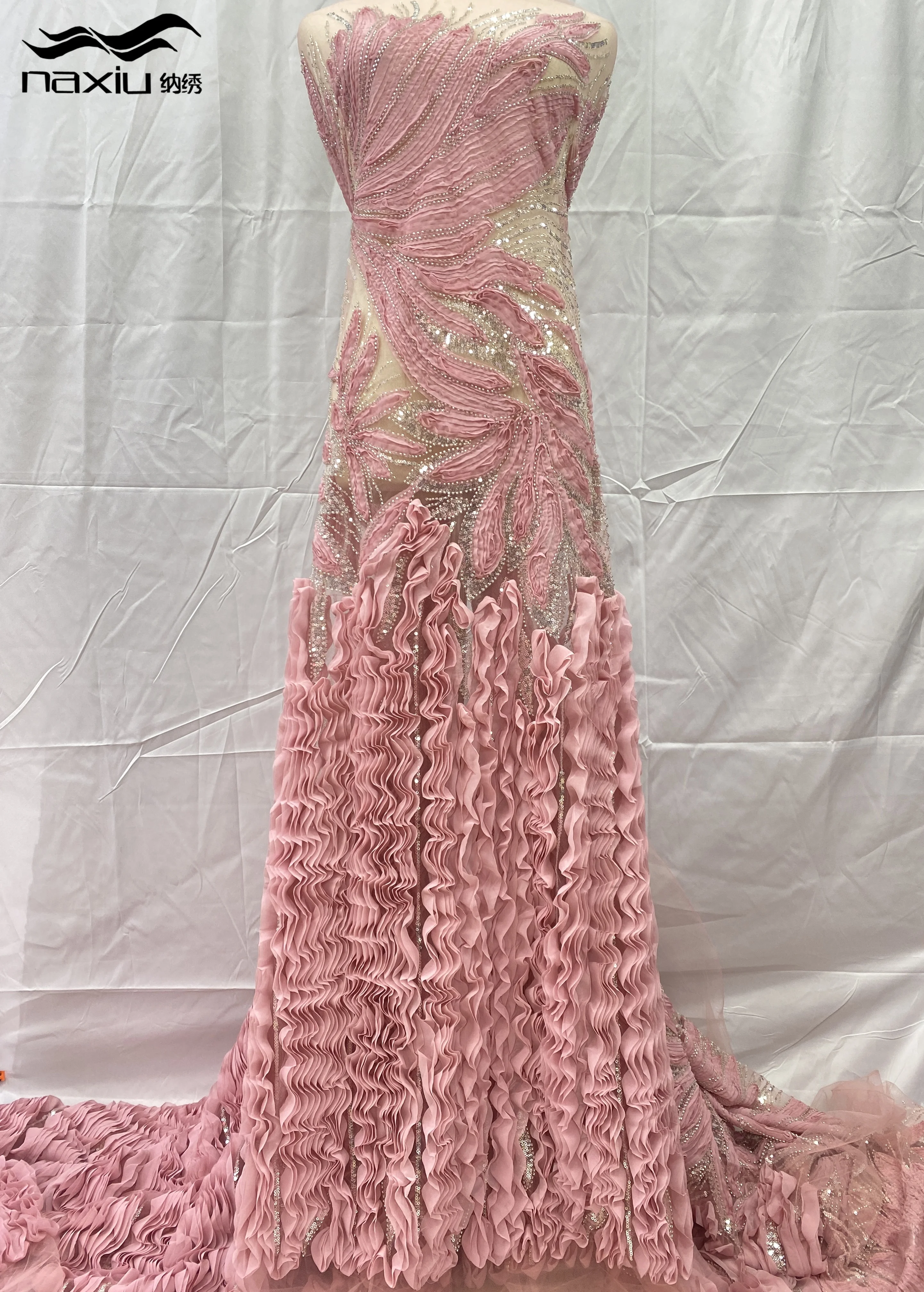 Африканское нигерийское французское сетчатое кружево с бисером и блестками, высокое качество, 2021, кружево с вышивкой и блестками, кружево для свадебных платьев для женщин