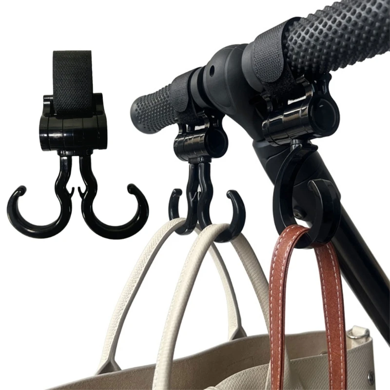 

1Pcs Two Hooks For Stroller Car Shopping Cart Hooks Baby Stroller Accessories Rotate 360 Degree Hook Pram Organizer Bag Hanger