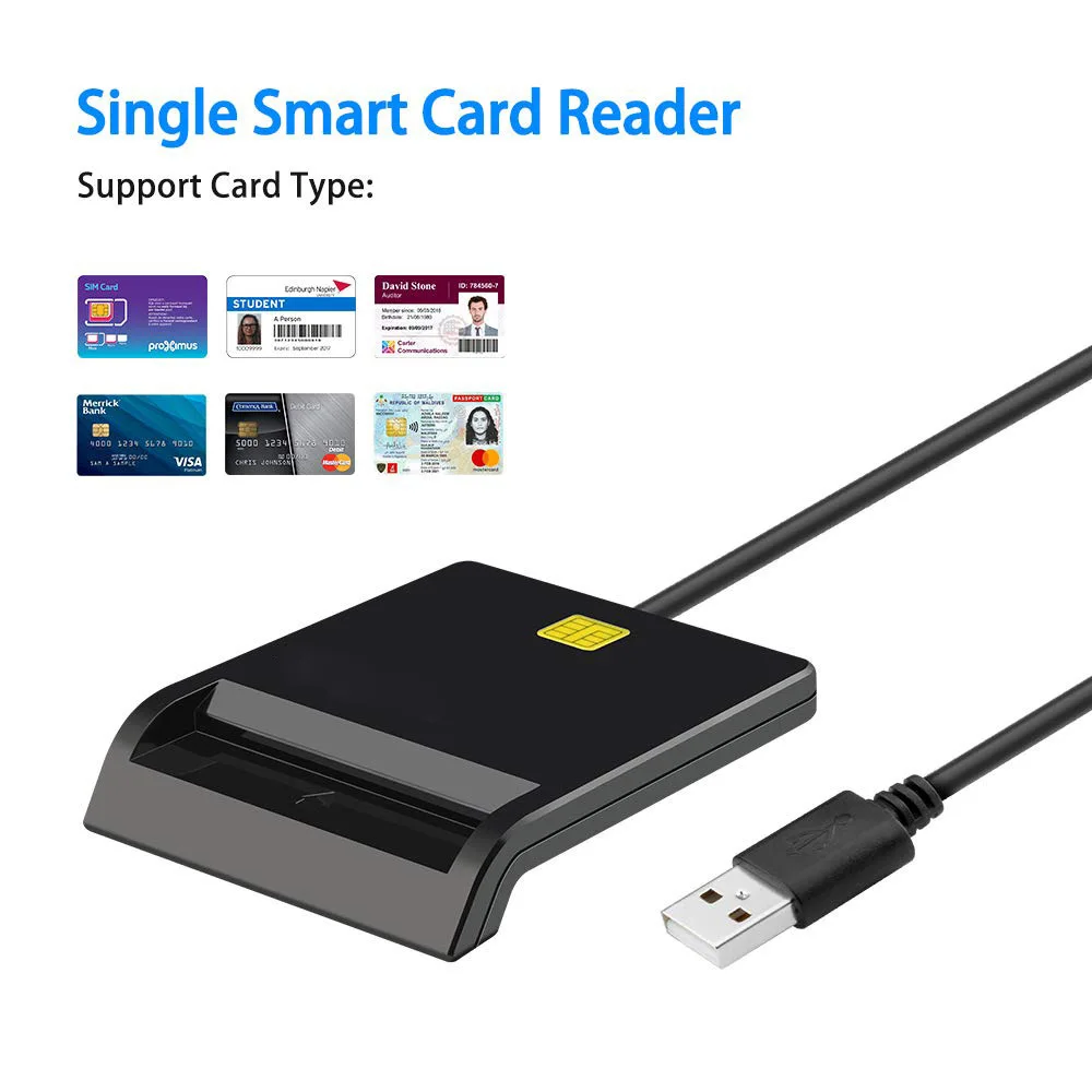 USB Smart Card Reader for DNIE ATM EMV CAC IC ID SIM Bank Card Intelligent Cloner Connector Portable machine