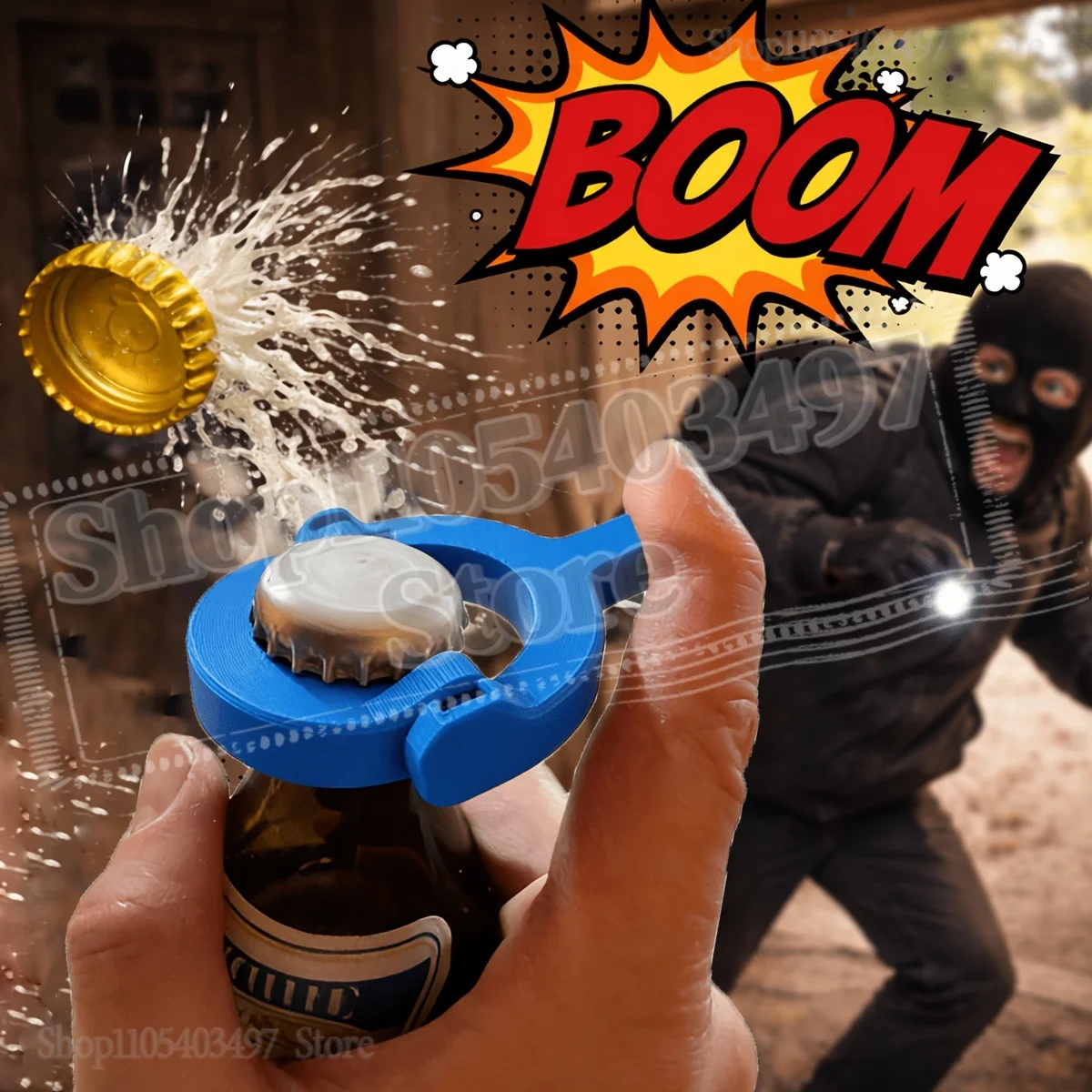 

1PC Cap Gun Bottle Opener Creative Flying Cap Launcher Durable Portable Beer Soda Bottle Opener Universal Party Bar Kitchen Gadg