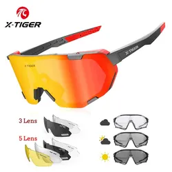 X-TIGER Photochromic Cycling Glasses Men Women Polarized Bicycle Sunglasses Sports Cycling Running Driving Fishing Glasses