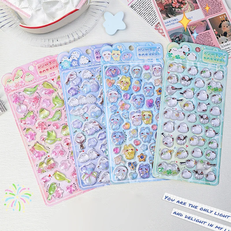 

3D-наклейки из блестящего хрусталя для декора, ручной работы, для чехлов для телефонов/блокнотов, декоративные наклейки с животными и цветами.