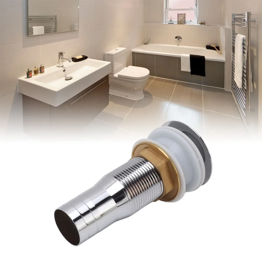 with Overflow Bathroom Sink Drain Stainless Steel Polished Electroplated Drain Stopper Anti Blocking Flip Top