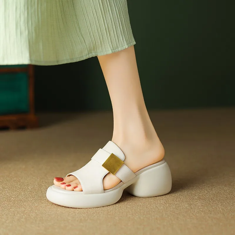 Slippers Women Casual Open Toe Breathable Outdoor Beach Platform Sandals Plus Size Solid Color Wedges Shoes Sandalias 2024