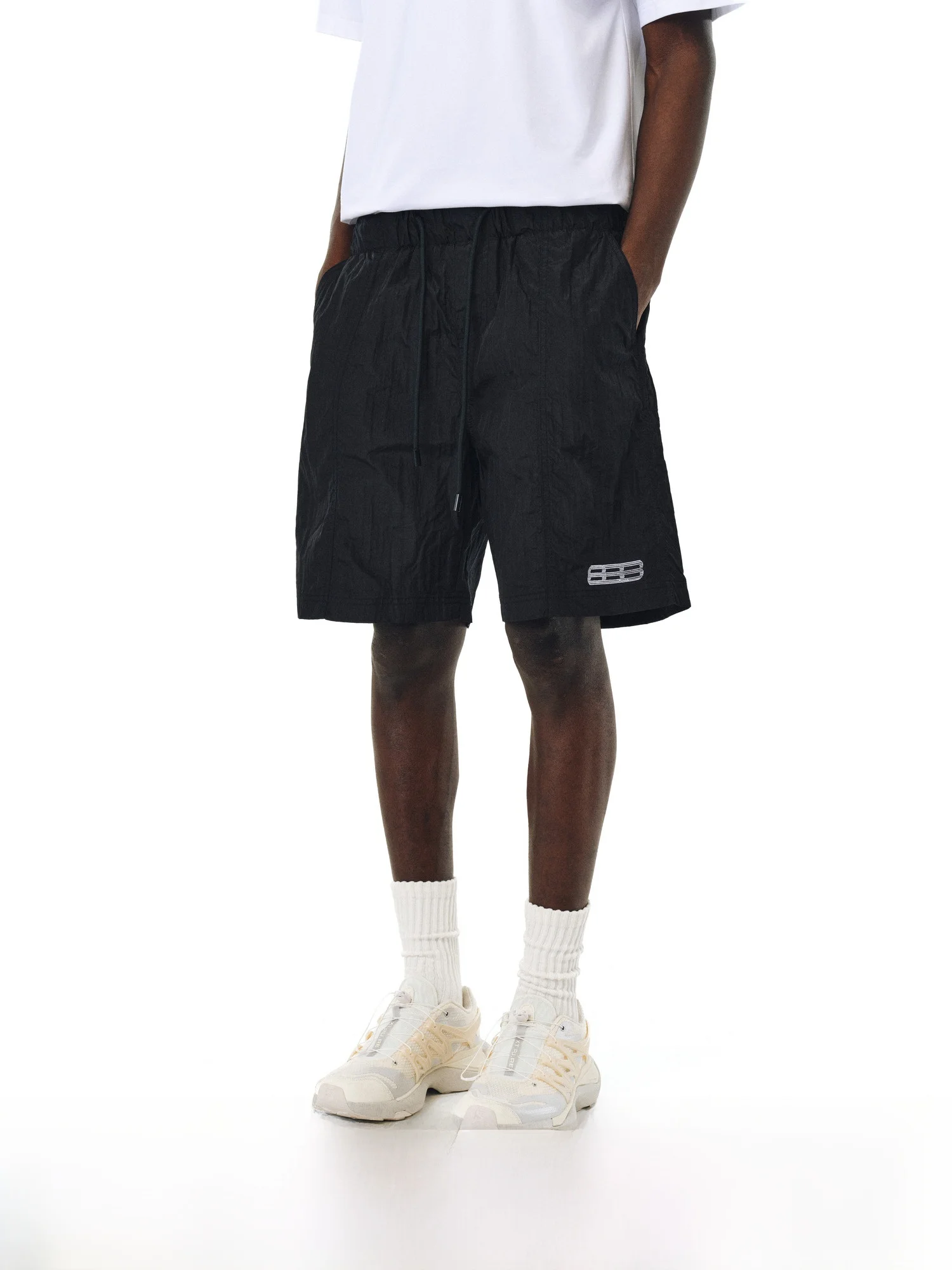 

FPA Glossy Structure orts Men's Loose Straight Leg Sport Fitn Baskeall Five-Quarter Pants Youthful Energy Sle