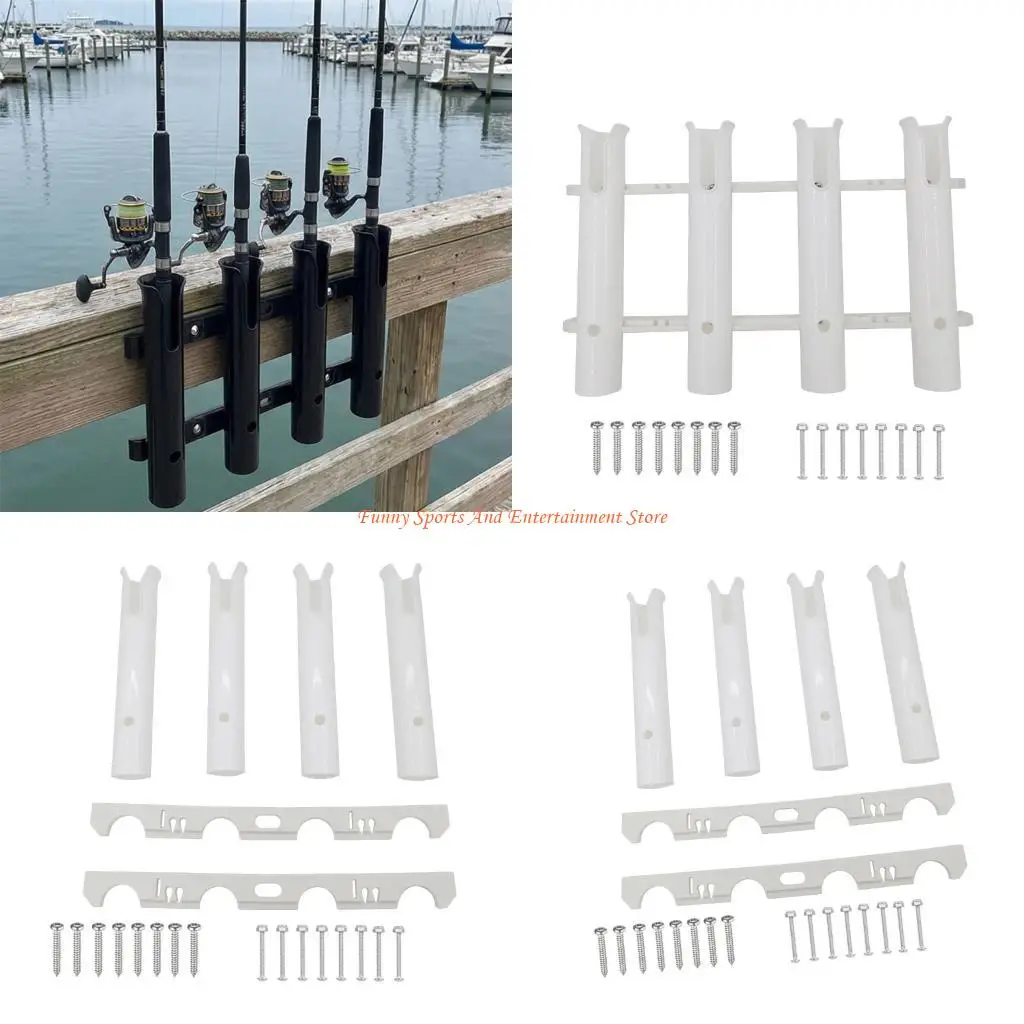 

C4DE Stable 4 Slot Fishing Rod Mounting Brackets Adjustable Fishing Poles Rack
