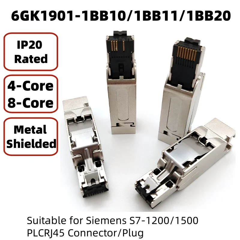

Industrial Metal Shielded RJ45 Connector 4/8-Core, 90° Ethernet Plug for Siemens PLC (Model 6GK1901-1BB10/1BB11/1BB20