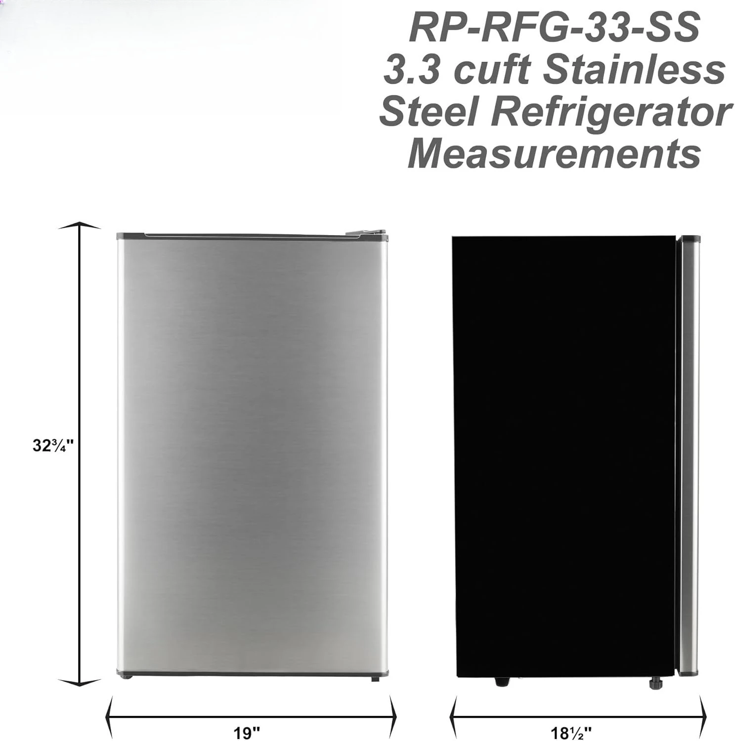 Geladeira RV 12V de 3,3 pés cúbicos |   Geladeira sem gelo de aço inoxidável com suporte para latas |   Geladeira compacta para campista com porta de armazenamento