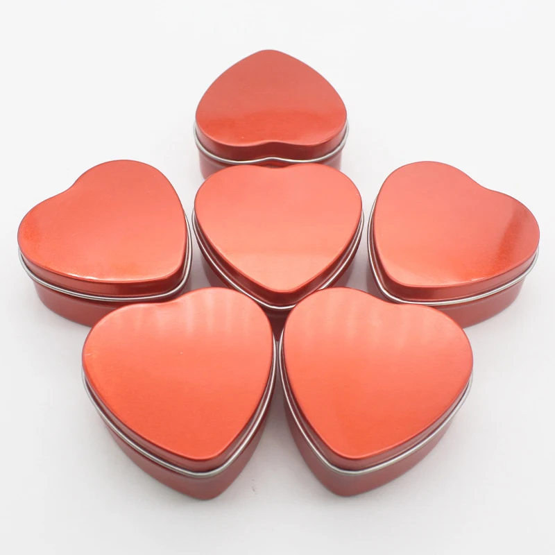 Heart-shaped Gift Boxes, Tin Heart-shaped Empty Jars With Lids, Mini Jewelry Boxes/spice Boxes