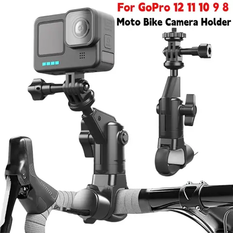 카메라 마운트 홀더 GoPro 12 11 10 용 오토바이 클립 Insta 360 X2 X3 X4 액션 카메라 자전거 자전거 핸들 바 스탠드 브래킷