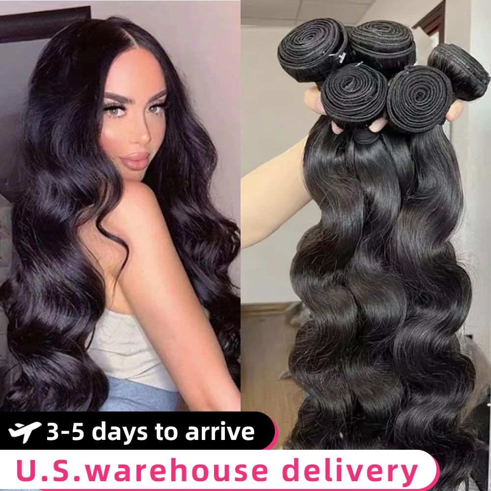 16A Brazilian 28Inch Body Wave Bundles 100% Unprocessed Virgin Hair Body Wave 3 4Bundles Human Hair Weave Bundles With Baby Hair