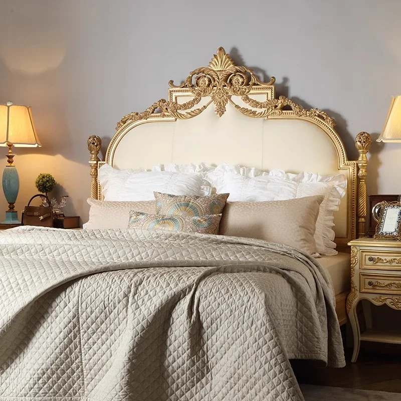 

Aesthetics Designer France Bed Cream Wind Trendy Wedding Romantic Bed Unique Modern Sleeping Princess Muebles Home Furniture