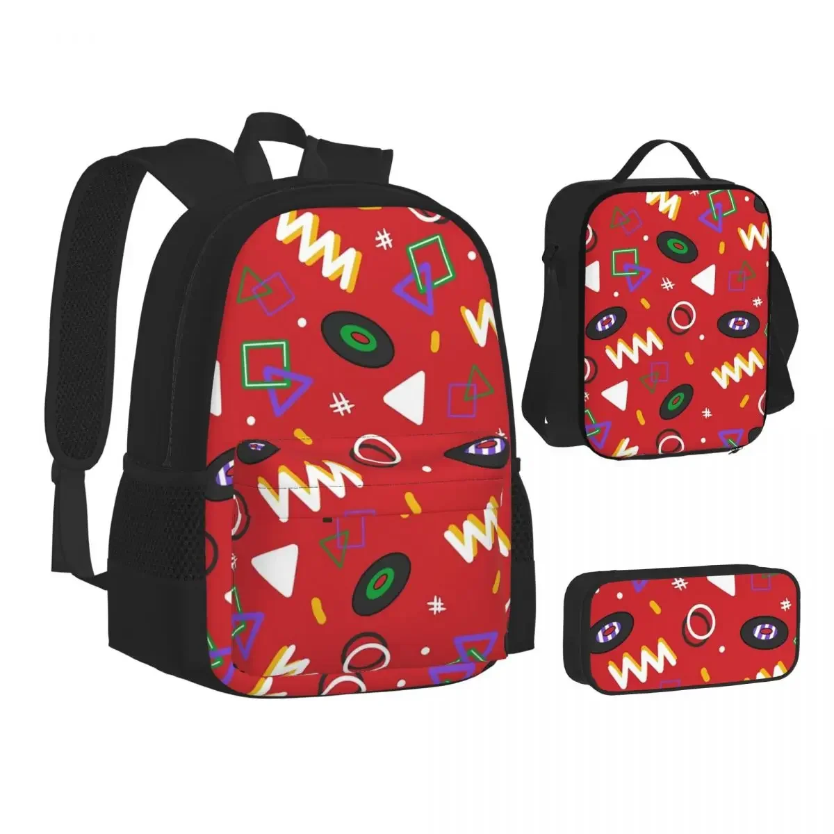 Tommyinnit Inspired Arcade Carpet Design Backpacks Boys Girls Bookbag Children School Bags Lunch Bag Pen Bag Three-Piece Set