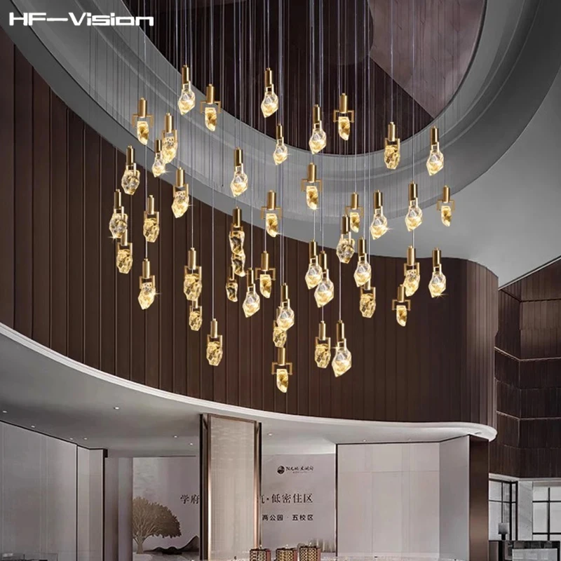 

American Designer irregular crystal Chandelier indoor Lighting,Decor Lampara Home-appliance Lustres for Dining Room Villa Hotel
