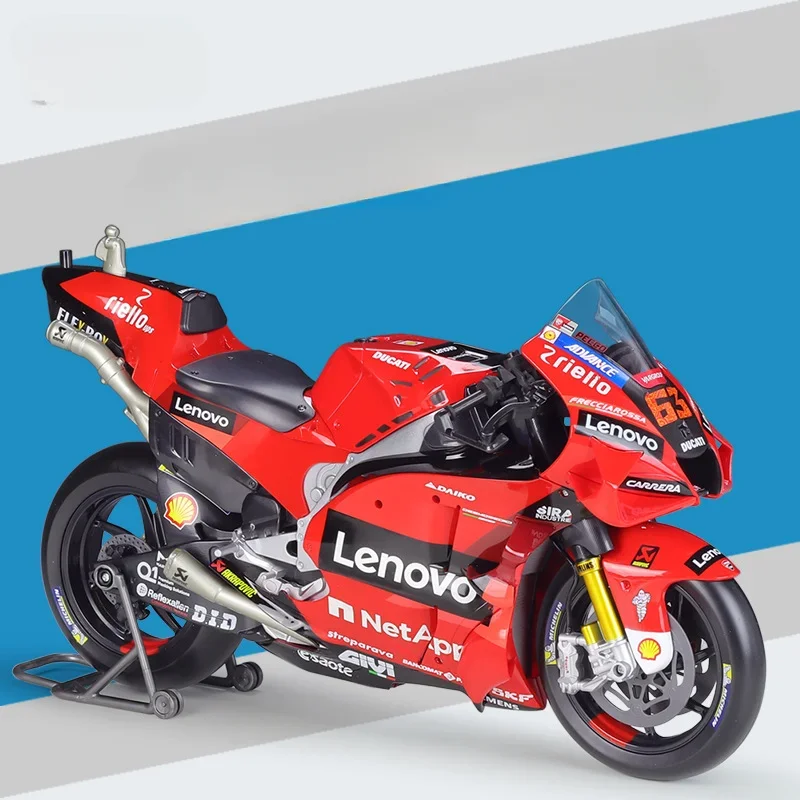 Maisto 1/6 2022 Racing Ducati Lenovo Team Motorcycle Car Simulation Alloy Car Model #63 Franceeco Bagnaia Moto GP