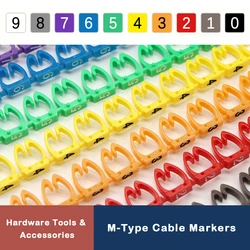 100/150pcs Cable Markers Colourful M-Type Marker Number Tag Label For 2-8mm Wire Network Cable Wire Marker Tag Label for Cat5