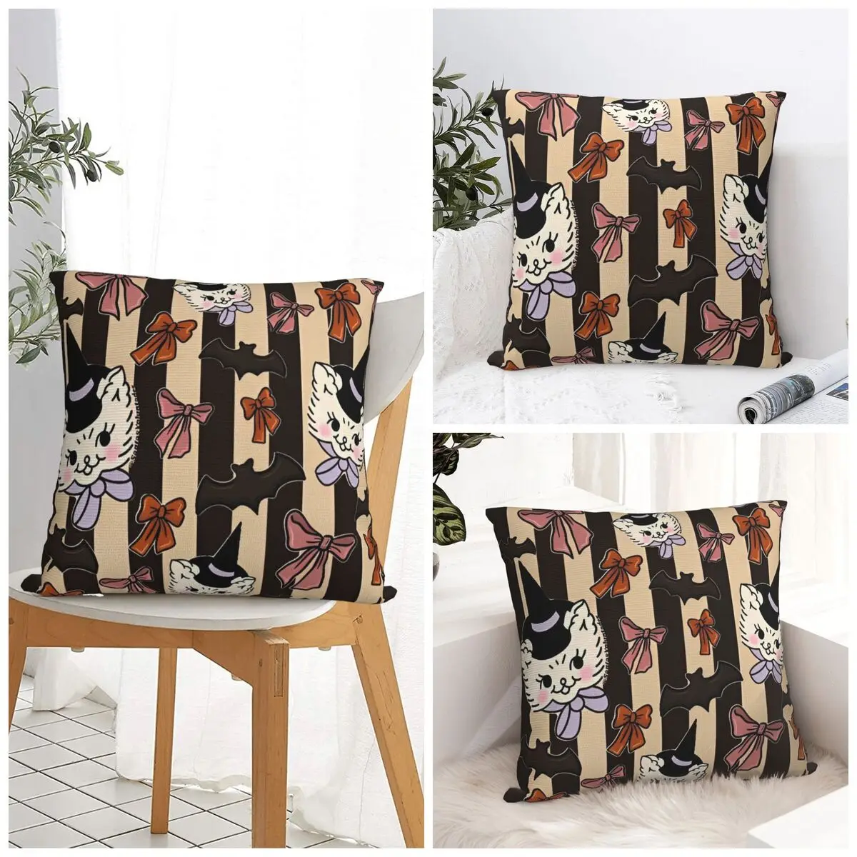 

Halloween Theme Pattern Pillow Case Vintage Pillow Cover Square Printed Cushion Cover Pillowcases For Wedding Party Home Decor