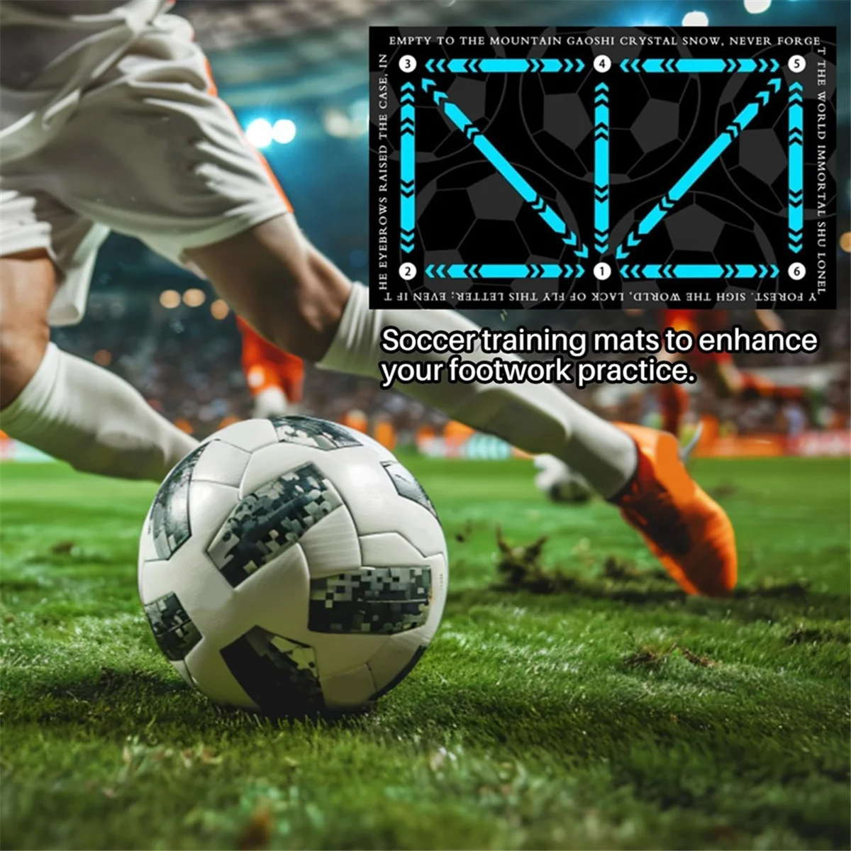 Hot sale Football Footstep Training Mat, Non-Slip Footstep Training Mat, Soccer Train Mat for All Levels,for All Ages 80x50cm A