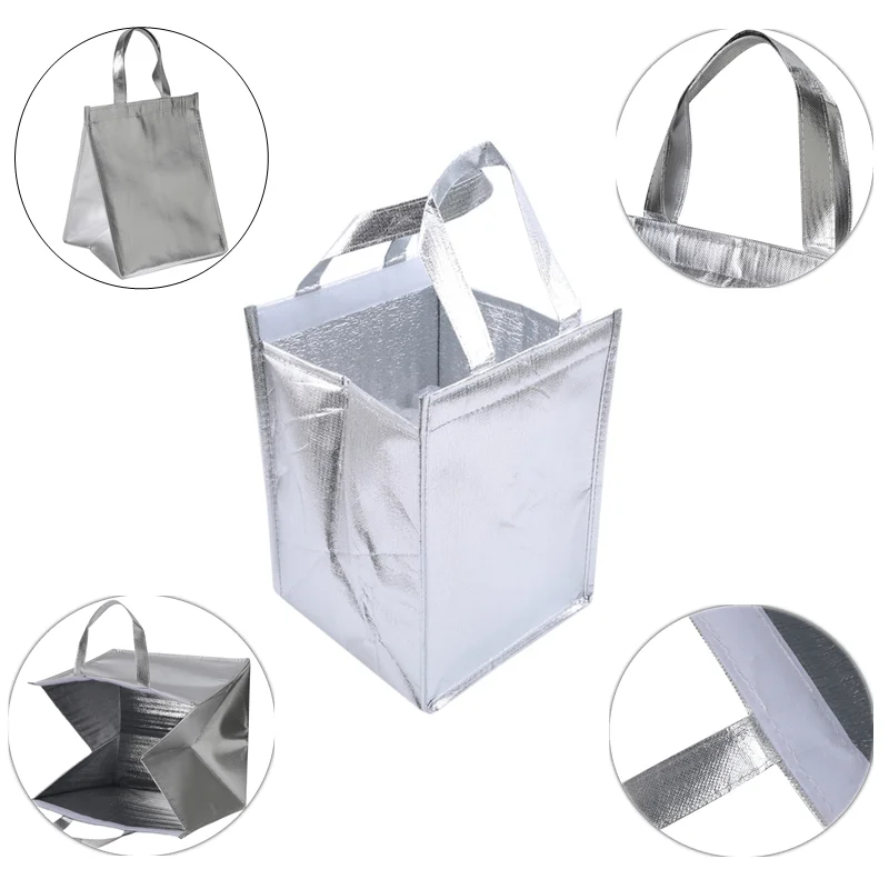 1Pcs Aluminum Foil Ice Storage Bags Insulated Beach Food Thermal Bag Durable Outdoor Boxes Foldable Cooler Bag Lunch Picnic Bag