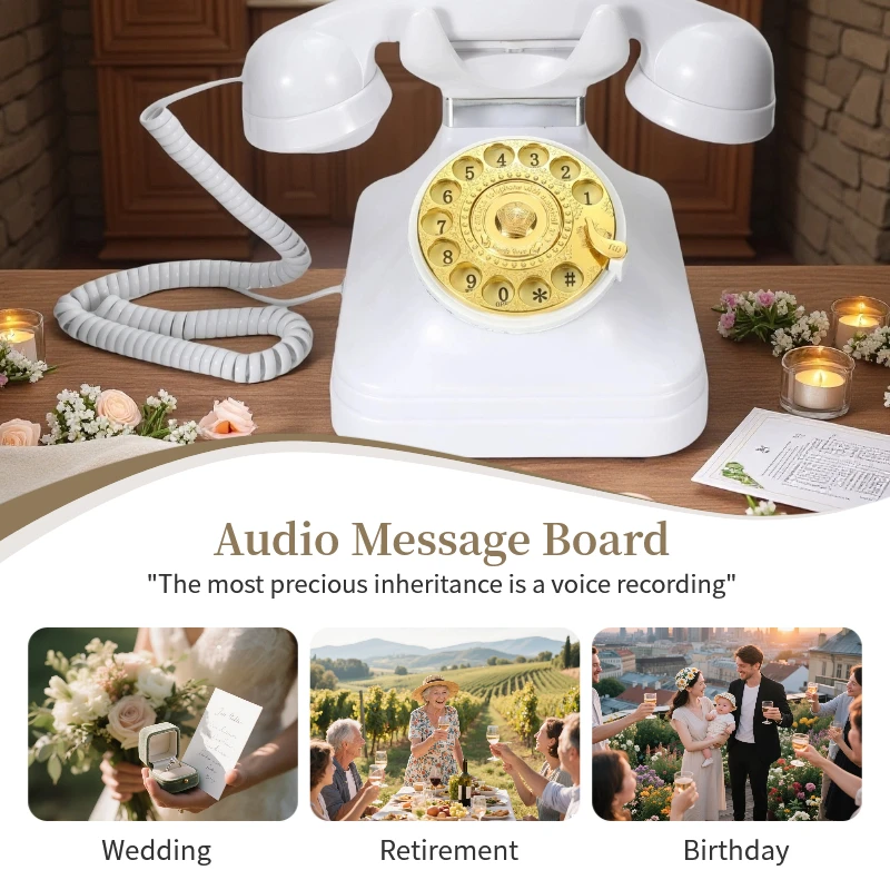 Libro di messaggi audio retrò per matrimoni Registratore di messaggi vocali Festa di compleanno Souvenir Libro degli ospiti Macchina di registrazione per benedizioni