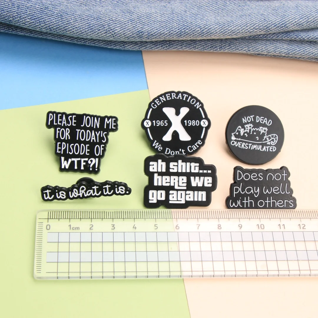 مجموعة دبابيس المينا غير الميتة - شارات طية صدر السترة بشعار فاسق لحقيبة الظهر السترة هدايا مجوهرات ذاتية الصنع #3