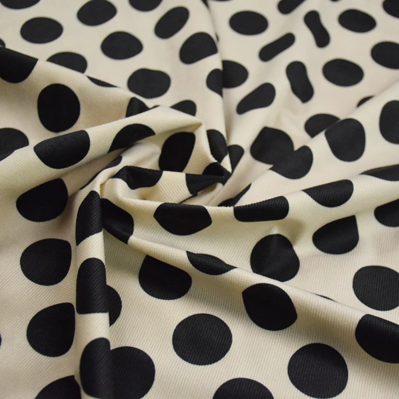 Polka Dot Elastic Corduroy Fabric 3cm Dots Digital Printing for Sewing Clothes Dresses DIY Handmade by Half Meter