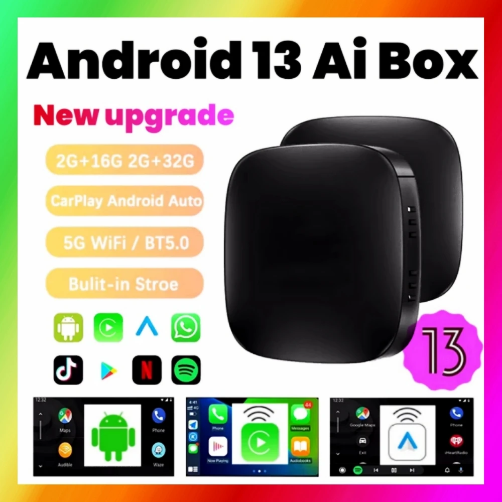 

2026 CarPlay Smart Ai Box: Беспроводной адаптер Android Auto/CarPlay для Netflix и YouTube, интеллектуальные автомобильные системы с 5G WiFi