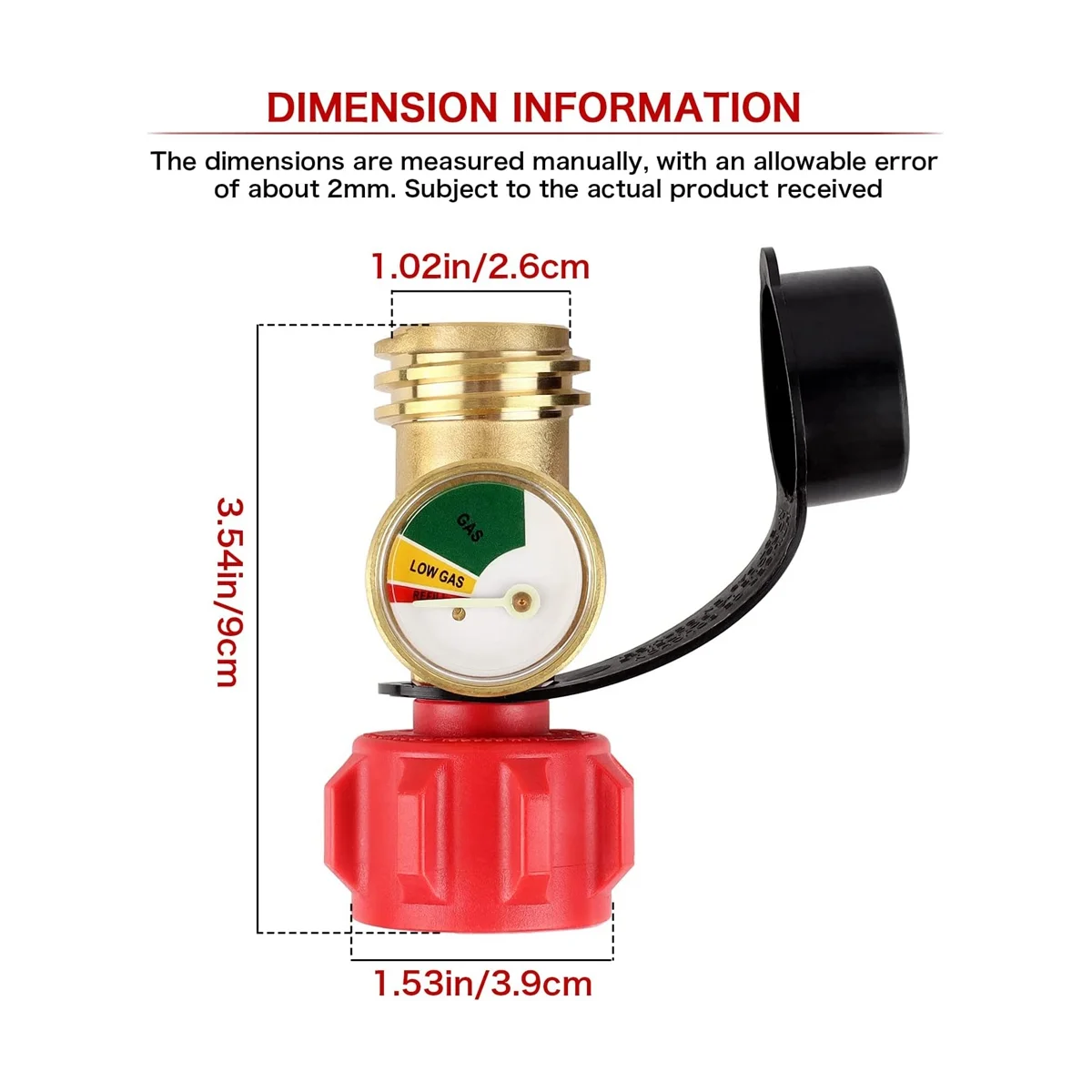 Propane Tank Gauge Level Indicator Leak Detector Gas Pressure Meter, Universal for Gas Grill, Lantern, Heater