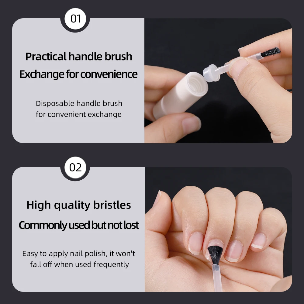 50Pcs Nail Brush Polish Brushes Replacementliquid Artdipping Applicator Dip Disposable Acrylic Powder Heads Manicure Set Nails