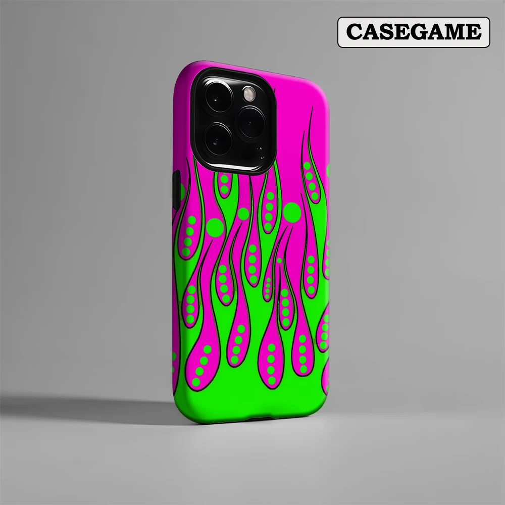 Neon Flames IPhone 17 Must-Haves Handyhülle für IPhone 17 16 15 14 13 12 Pro Max Plus Doppelschichtige Rückseite INS