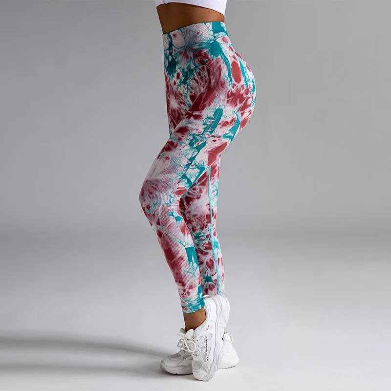 Fashion Print Leggings Women Seamless Slim Tights High Waist Hip Liftting Yoga Pants Outdoor Sports Running Fitness Leggings